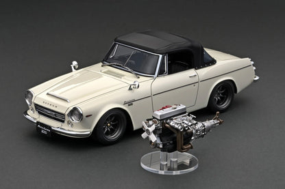 IG2708 DATSUN Fairlady 2000 (SR311) White w/U20 Engine 1/18 Ignition Model
