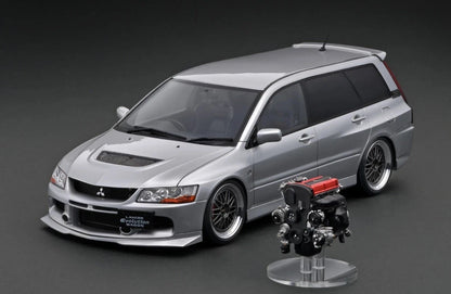 IG2769 Mitsubishi Lancer Evolution Wagon (CT9W) Silver w/4G63 Engine 1/18 Ignition Model