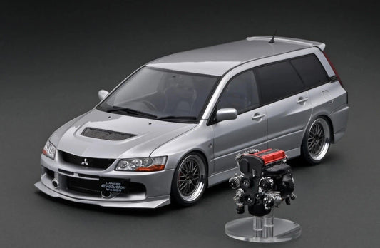 IG2769 Mitsubishi Lancer Evolution Wagon (CT9W) Silver w/4G63 Engine 1/18 Ignition Model