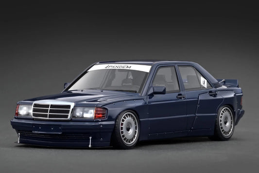 IG3773 PANDEM Mercedes Benz 190E (Blue/Black) 1/18 Ignition Model