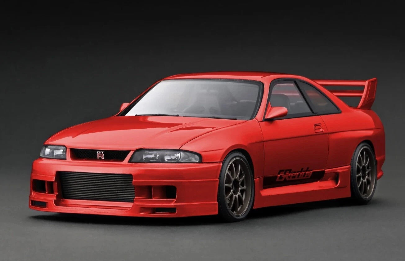 IG3132 GReddy Nissan Skyline GT-R (BCNR33) Red Metallic 1/18 Ignition Model