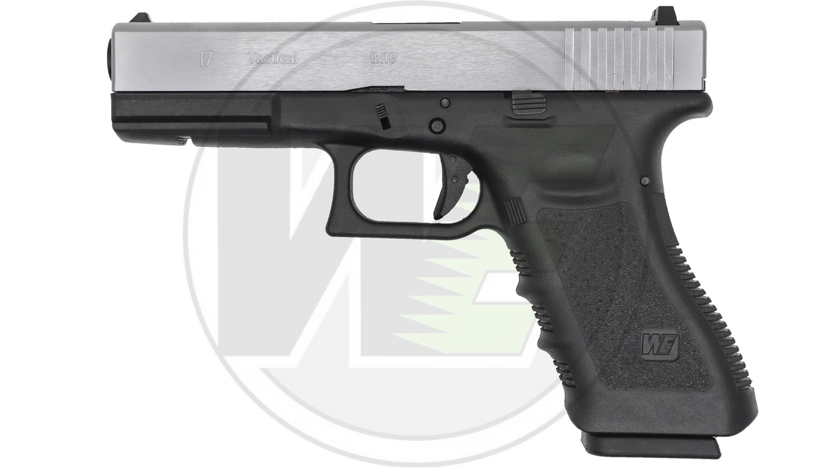 WE G17 (Silver) Green Gas Airsoft Pistol