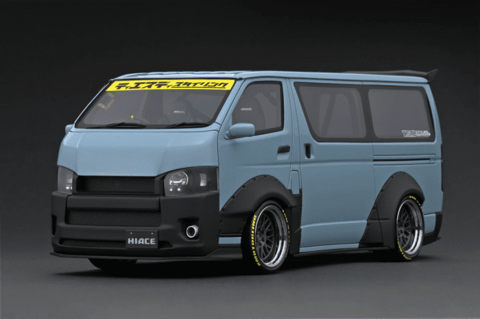 IG2803 T･S･D WORKS HIACE Blue Gray 1/18 Ignition Model