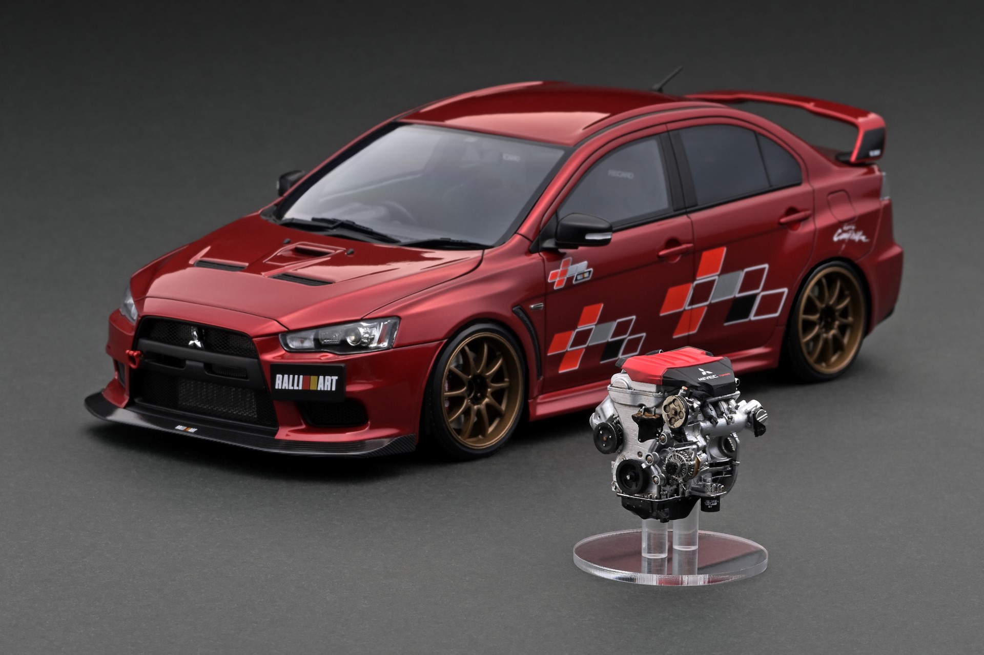 IG3211 1/18 Mitsubishi Lancer Evolution X (CZ4A) Red Metallic w/ 4B11  Engine *Exclusive Release*