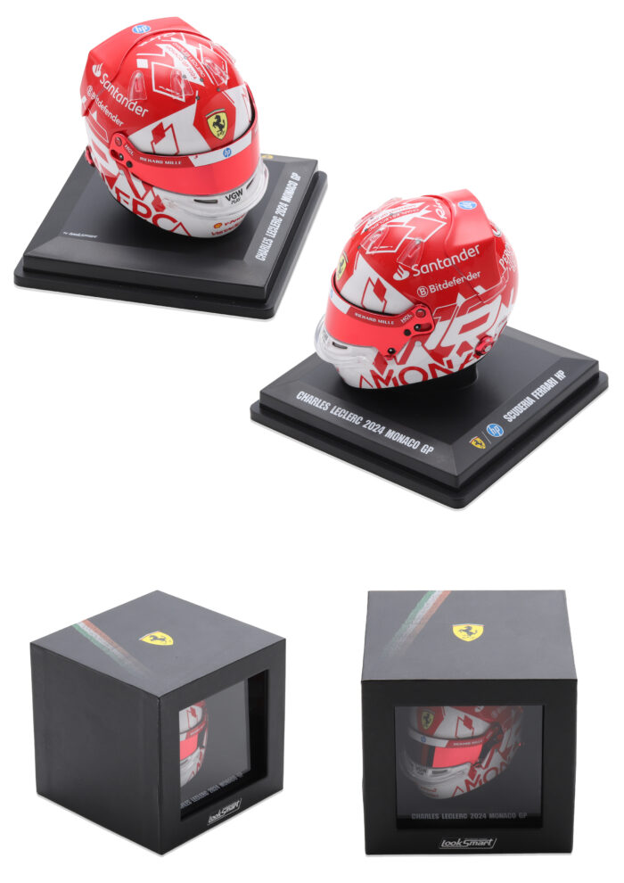 Looksmart 1/5 Scuderia Ferrari F1 Charles Leclerc Monaco GP Winner 2024 Helmet - PREORDER