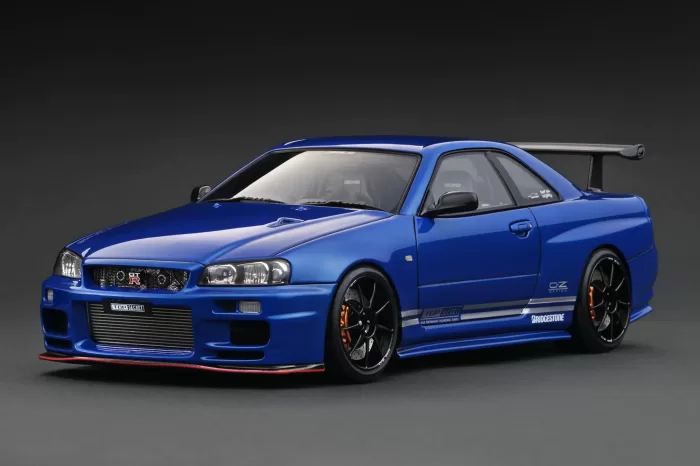 (Q3 2025 Pre-Order) IG3641 TOP SECRET Nissan 34GT-R (BNR34) Blue Metallic 1/18 Ignition Model